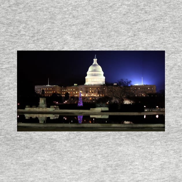 Captial Building at Night - Washington D.C. by searchlight